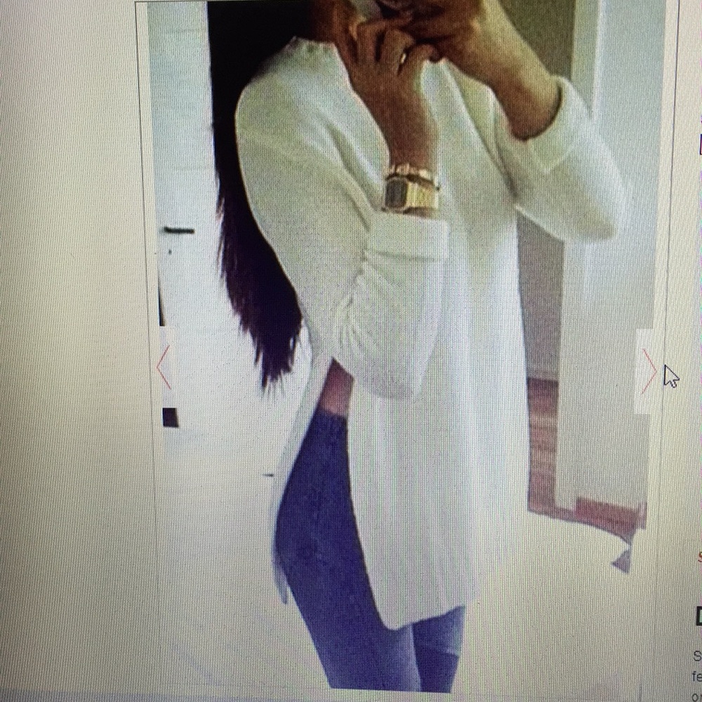 Off white side split pullover sweater